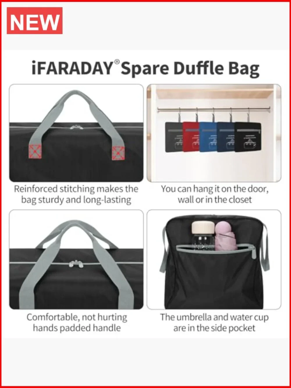 35L Foldable Duffle Bag - Lightweight Travel Duffel